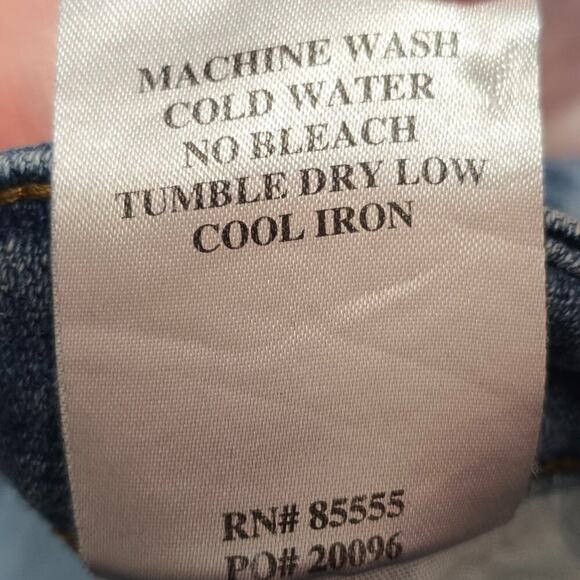 Cosmic Blue Love Mid Rise Skinny Distressed Jeans Y2K Size 32 - Picture 2 of 9